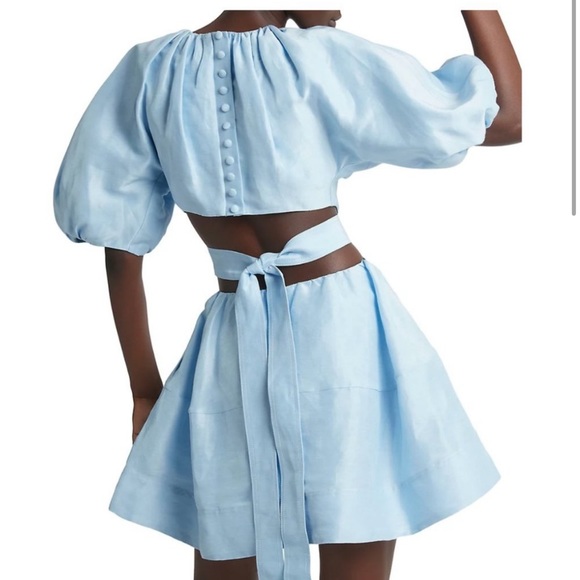 Aje Blue Cutout Dress (size 0). Aje size 4 - Picture 5 of 10